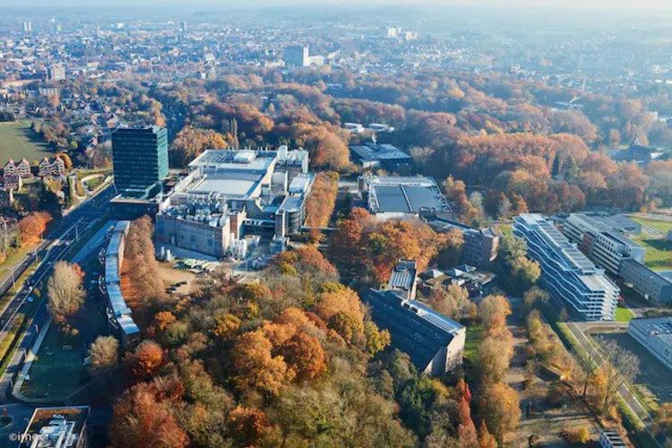 Bird's eye view of imec in Leuven, Belgium